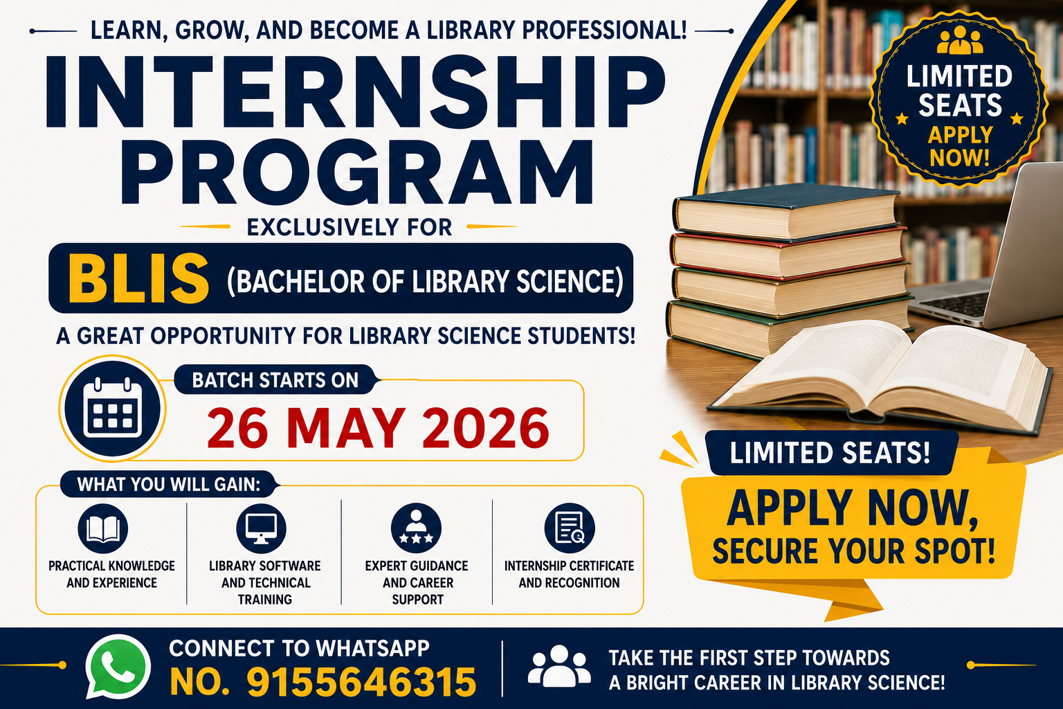 BLIS Internship Program-Library Science Practical Training Job Offer